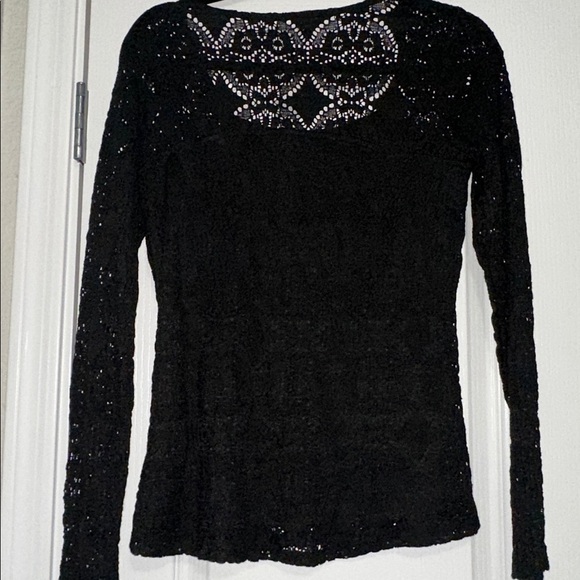 NWT Maurices Black Lace Long Sleeve Top size small - Picture 5 of 8